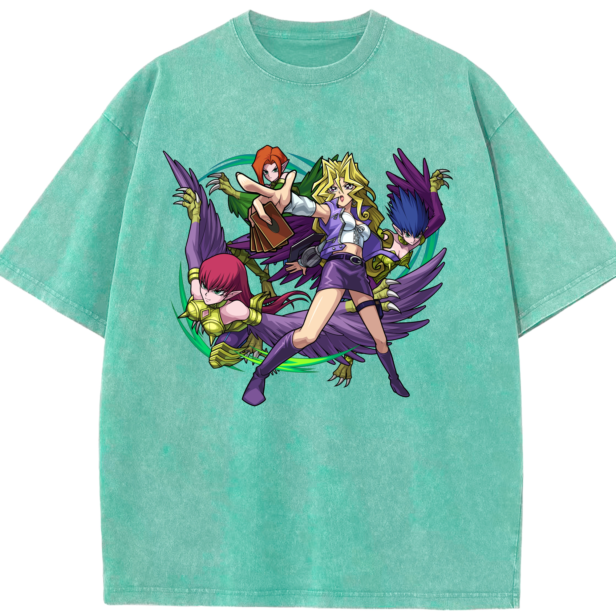 （画像用） 遊☆戯☆王 Yu-Gi-Oh! 綿100% ヴィンテージ風 半袖Tシャツ（フロントプリント）